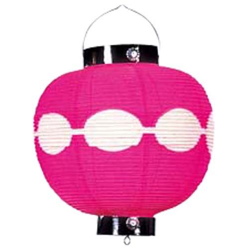 桜色団子尺丸提灯（全長３８cm直径２８ｃｍ和紙製）DILA1633