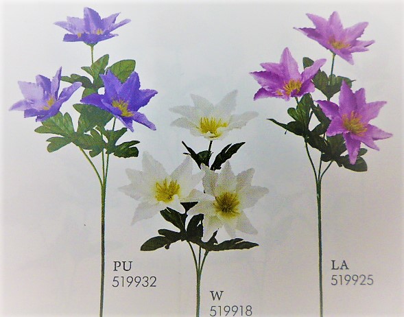 卸販売造花（クレマチス×３輪・単色36本入り）２９９０
