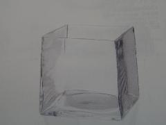   ガラス製フラワーベース（キューブＬ・４個入り・ｈ１２×１２×１２ｃｍ）