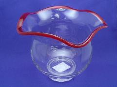 ガラス製金魚鉢（Ｓ・ｈ１７ｃｍ・赤）ＦＲ６７６