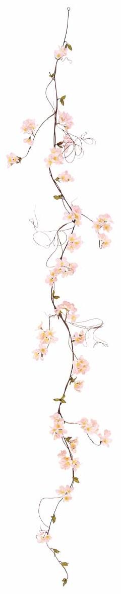  造花桜ガーランド(しだれ桜・全長１８０ｃｍしだれ部花径１〜４，５ｃｍ６本）FLG３０１