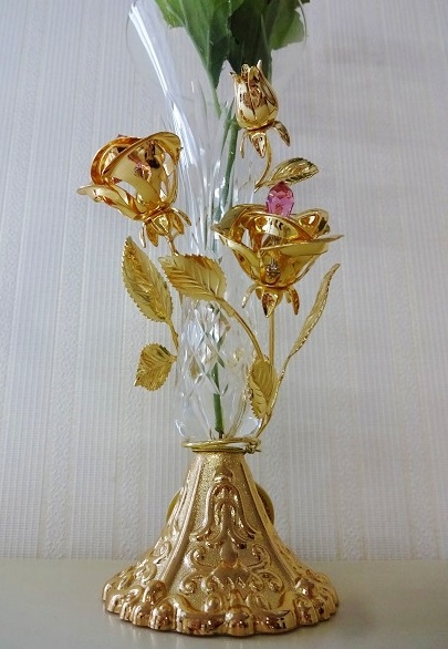 一輪挿し フラワーベース 薔薇 バラ スワロフスキー クリスタル 花瓶 オーナメント 母の日 プレゼント ギフト 12045 通販サイト 通販一番