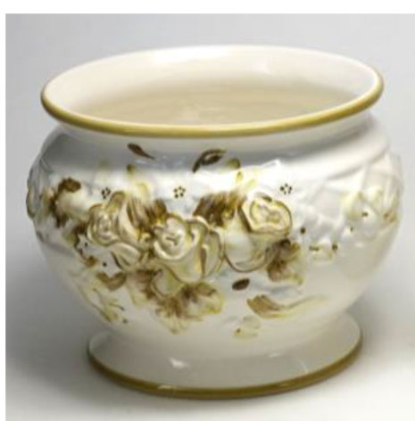 ポルトガル製陶器のプランター　植木鉢　穴あき　鉢カバー　白　ホワイト　H7002−1G
