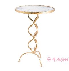 サイドテーブル　ラウンドテーブル　コーヒーテーブル　アイアン　シンプル　ゴールド　おしゃれ　円形　43cm　850