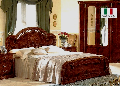 輸入ベッド　ゴージャス　ロココ調　イタリア製クイーンベッド ウッドスプリング　茶色　鏡面仕上げ　MILADY