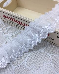 綿レースフリル 白 ギャザー 切り売り 約30ｍｍ幅 日本製 701423-25