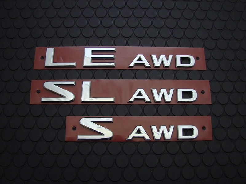 S AWD REAR EMBLEM