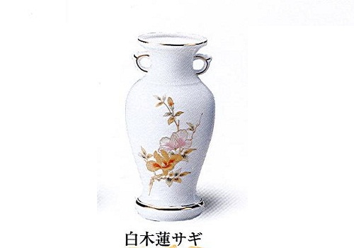 △花瓶・サギ型花立　白木蓮サギ　6.0寸×1ケース(6ヶ)