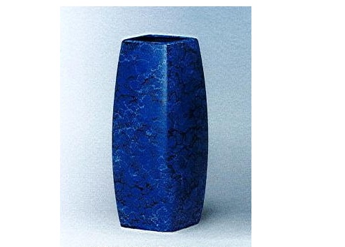 △花瓶・花立　大理石調角太投入　9.0寸　ブルー×1対(2ヶ)
