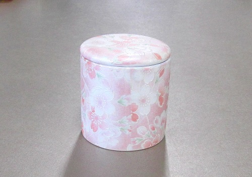 ◇骨壺・骨壷　シリコン付骨カメセレクト3.0寸　桜ころも　ピンク×1ケース(20個)