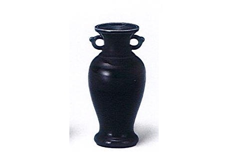 ◇花瓶・サギ型花立　黒無地サギ　5.0寸