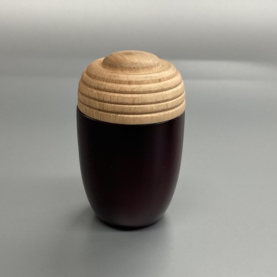 木製ミニ骨壺【ドングリ】大　ワイン