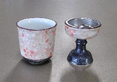 ■花摘　仏器・茶湯器セット　有田焼　雅桜