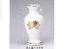◇花瓶・サギ型花立　白上金ハスサギ　6.0寸