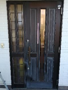 千葉県茂原市　アルミ玄関ドア再塗装