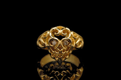 GARDEL gdr046 RUFEN SKULL RING K18YG
