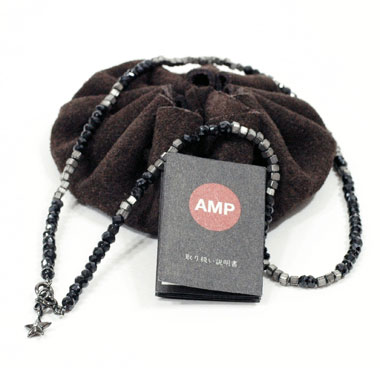 amp japan 10ad-237s black spinel beads necklace