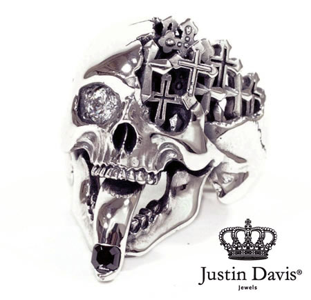 ジャスティン デイビス GYPSY SKULL リング SV925 グリーン ...