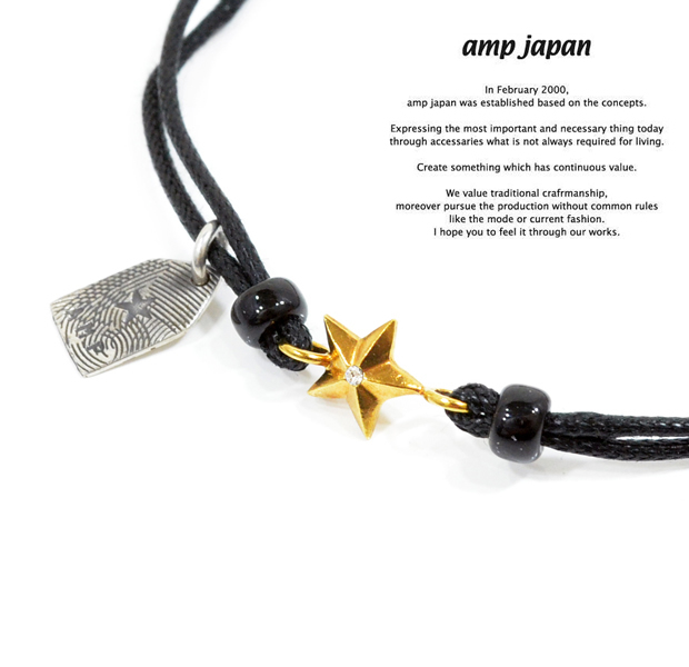 amp japan 10ah-210g/BLACK Gold star Brece & Anklet