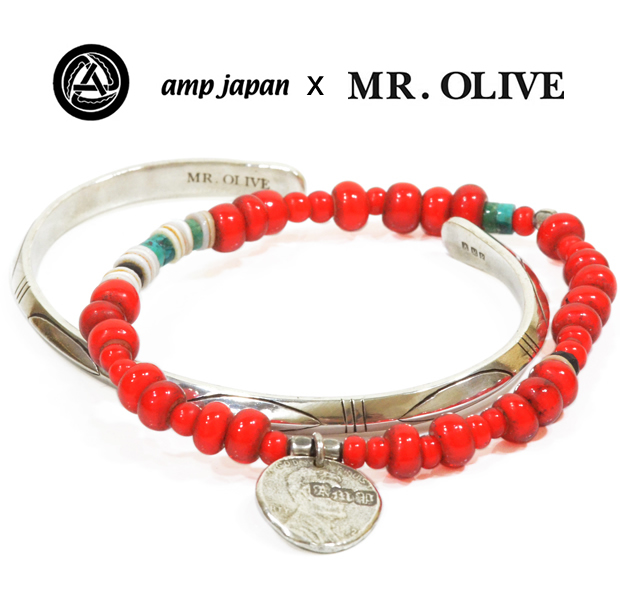 amp japan x Mr.Olive M-3425/RED White Hearts & Bangle