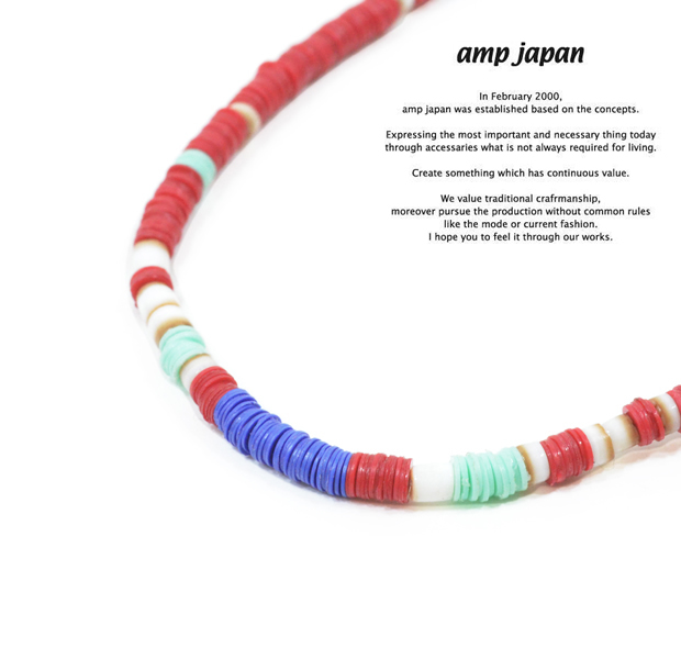 amp japan 14ahk-115RD red african disk beads 3way choker