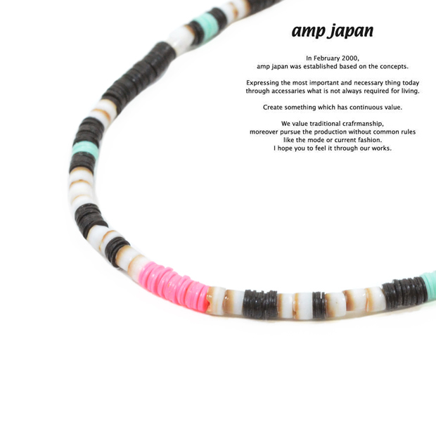 amp japan 14ahk-115BK black african disk beads 3way choker