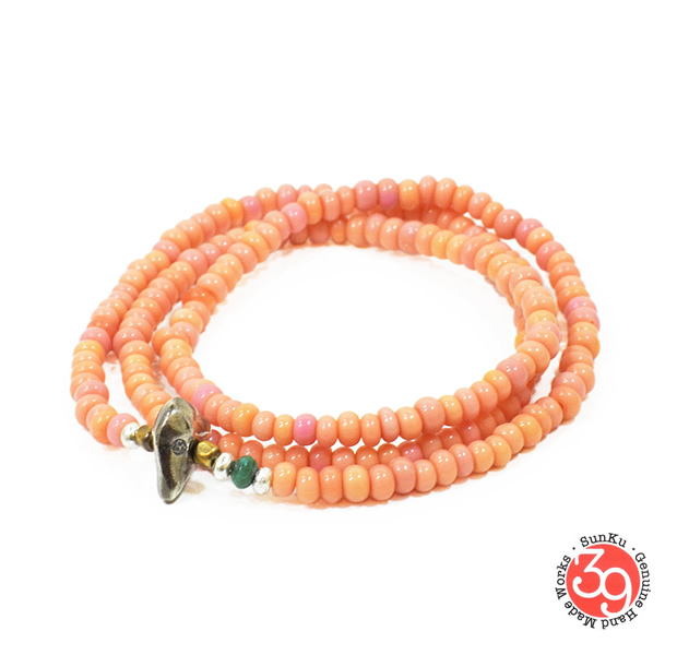 Sunku LTD-002 Antique Beads Necklace & Bracelet Baby Pink