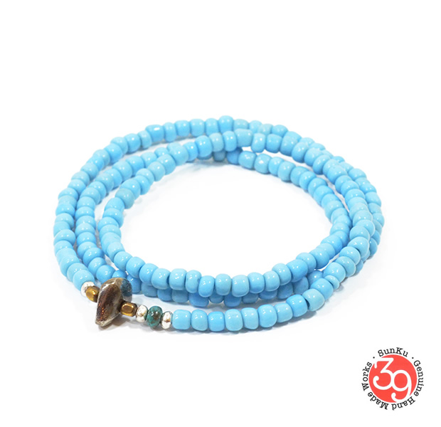 Sunku LTD-018 Antique Beads Necklace & Bracelet Sax