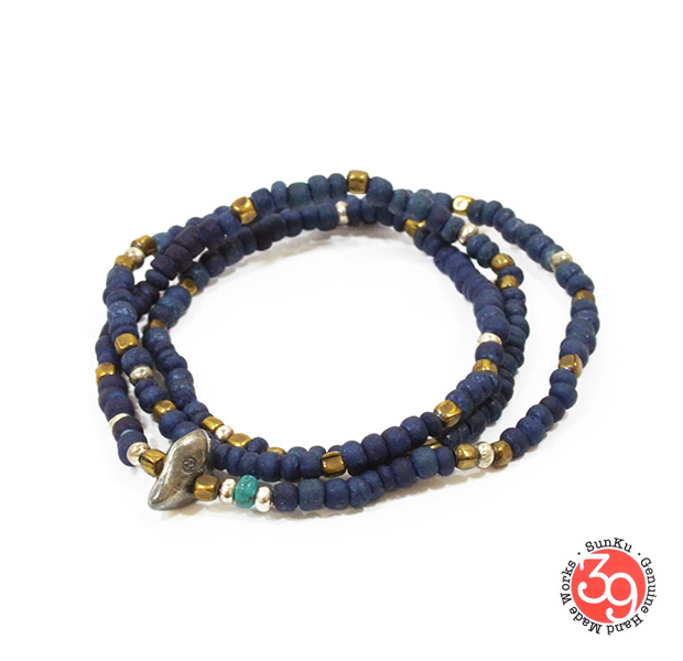 Sunku SK-014 Indigo Dye Beads Necklace & Bracelet(S Beads)