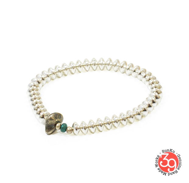 Sunku SK-041 Large Silver Beads Bracelet
