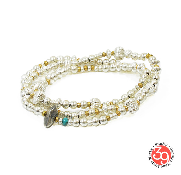 Sunku SK-054 Mix Silver Beads Necklace & Bracelet