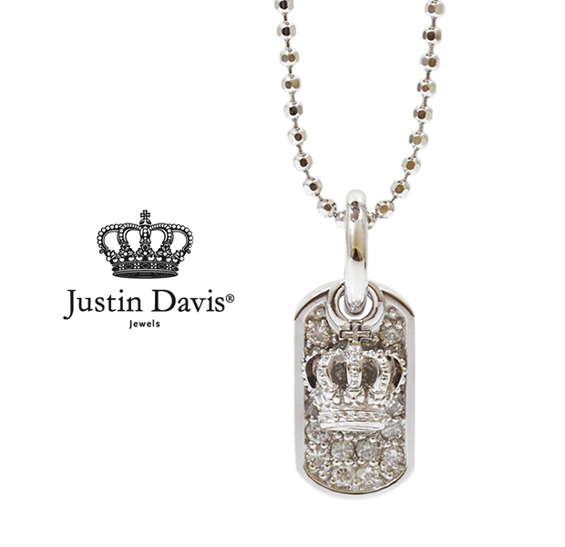 Justin Davis  Diamond Dog Tag with Crown