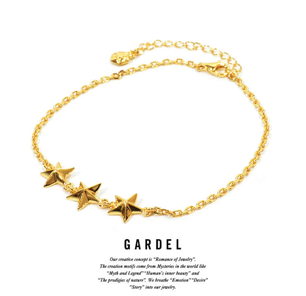 GARDEL gda002TS Trinity Star Anklet Gold