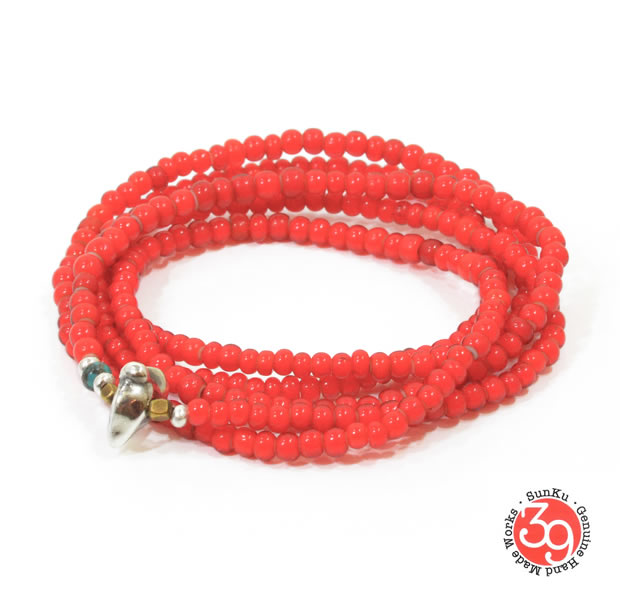 Sunku SK-034 White Heart Beads 5strings Necklace & Bracelet