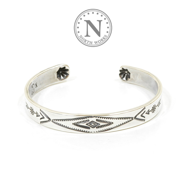 NORTH WORKS W-009 Stamped 900Silver Cuff Bracelet