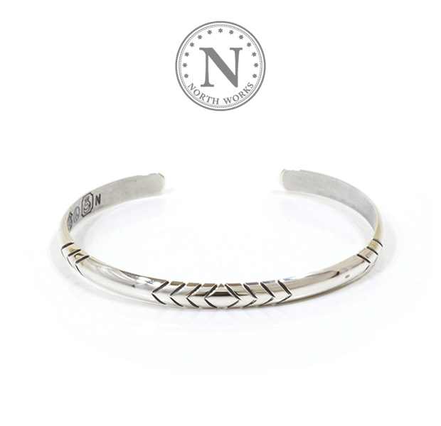 NORTH WORKS W-014 900Silver Round Cuff Bracelet