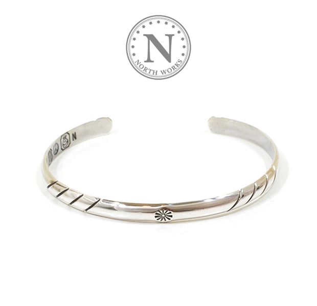 NORTH WORKS W-015 900Silver Round Cuff Bracelet