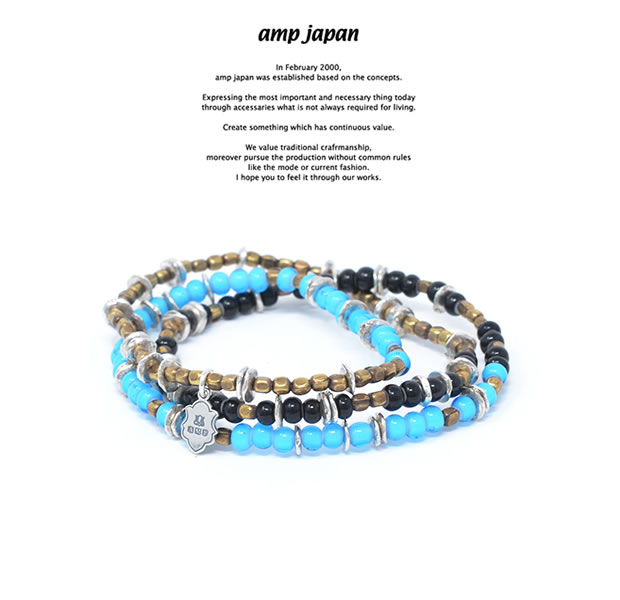 amp japan HYHK-413BL Triple Part Long Beads -Sky-