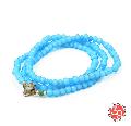 Sunku LTD-004 White Heart Beads Necklace & Bracelet Sky Blue 
