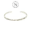 NORTH WORKS W-043 900Silver Square Narrow Cuff Bracelet