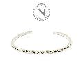 NORTH WORKS W-045 900Silver Square Narrow Cuff Bracelet