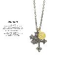 amp japan 16AO-140 Petite Croix Narrow Black Chain Necklace