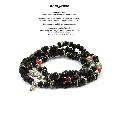 amp japan 16AHK-455 Tumble Stone Long Bracelet -Black Agate-