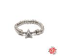 Sunku SK-225/SLV STAR BEADS RING 