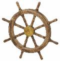 海飾り（舵輪６１ｃｍ・木製）コンビニ後払い