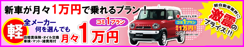 新車が月々1万円で乗れるプラン