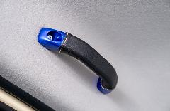 本革巻きアルミアシストグリップ 1本 ジムニーJB64/JB23 ジムニーシエラJB74/JB33/JB43 ジムニーノマドJC74 車 ブルー