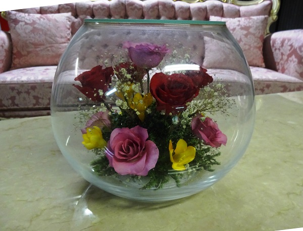 インテリアアート 花の置物 ガラスの置物 B2 輸入家具高級ソファの通販サイトパティオ