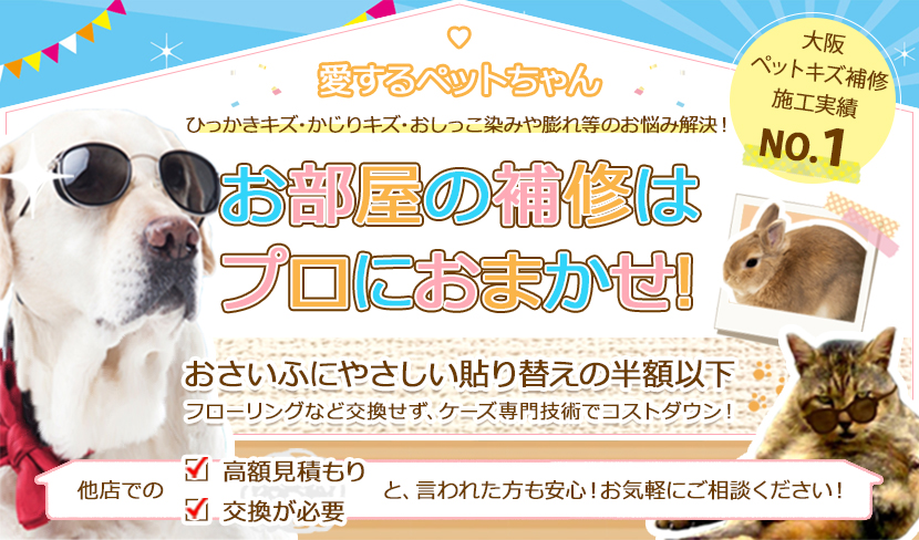 お部屋の補修はプロにおまかせ!