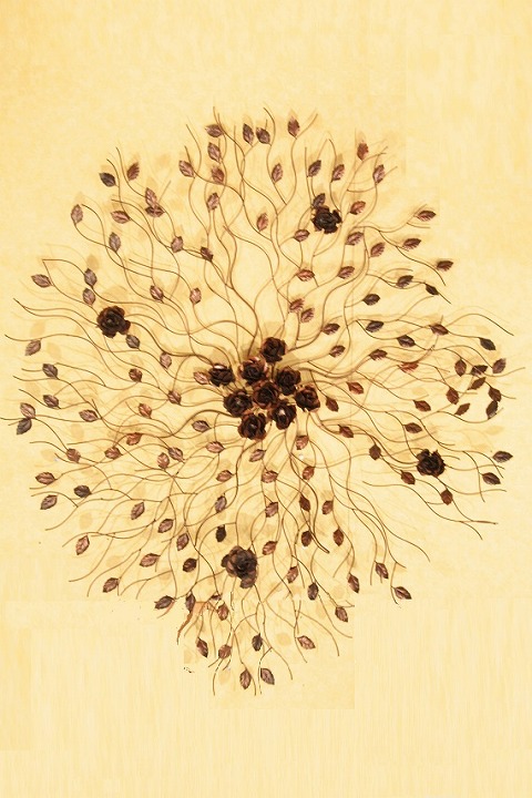アイアン ウォールデコ(壁掛け飾り・アート)バラの木（大